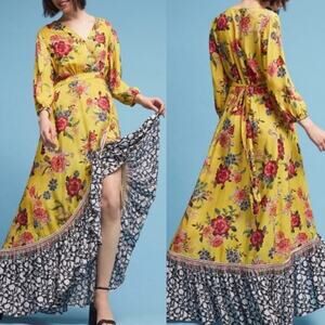 Farm Rio Sunlit Floral wrap maxi dress